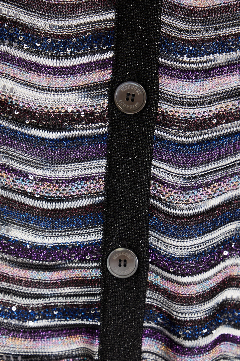 Missoni Sequin-embellished Metallic Crochet-knit Cardigan In Black