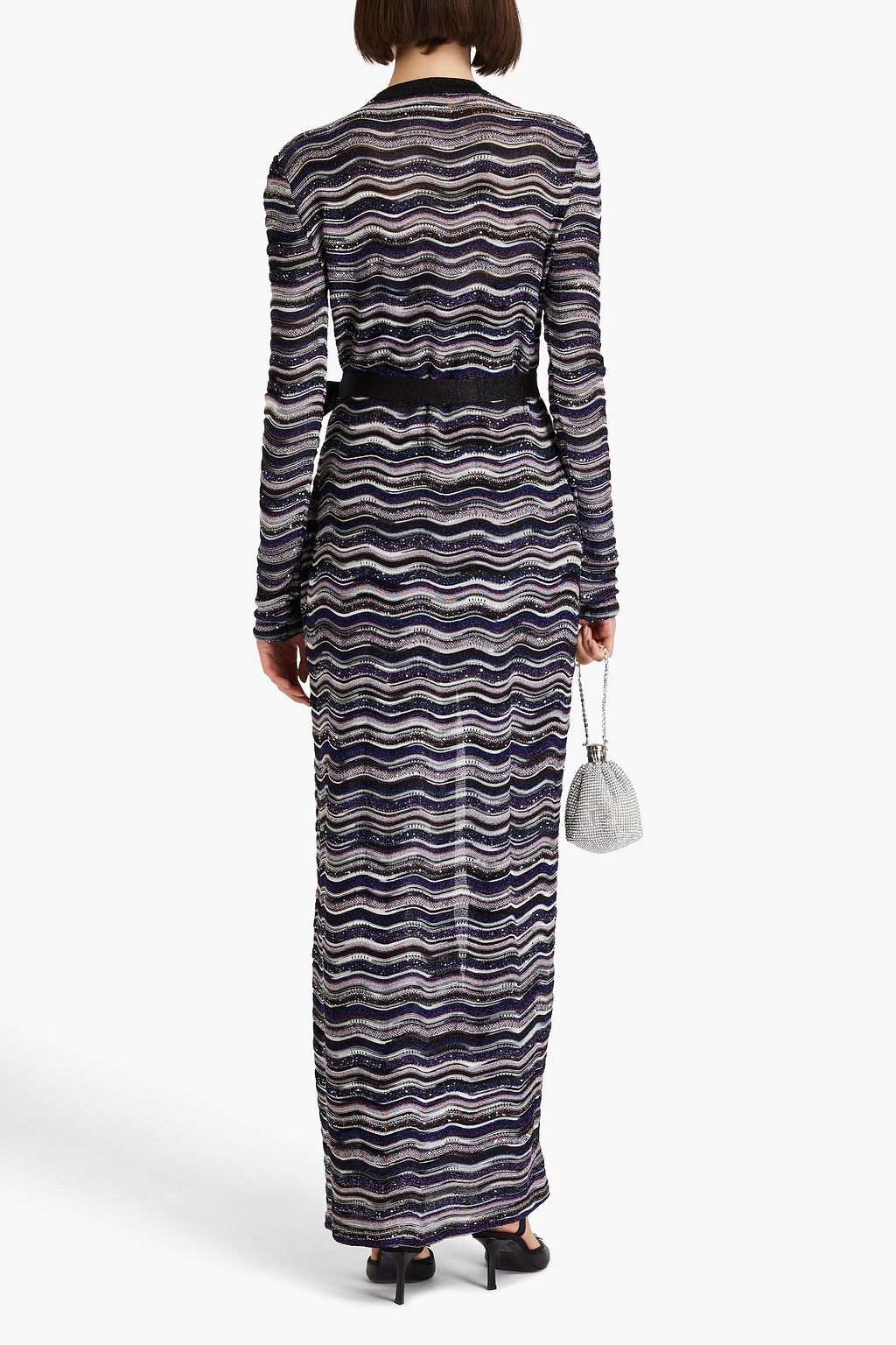MISSONI Sequin-embellished metallic crochet-knit cardigan