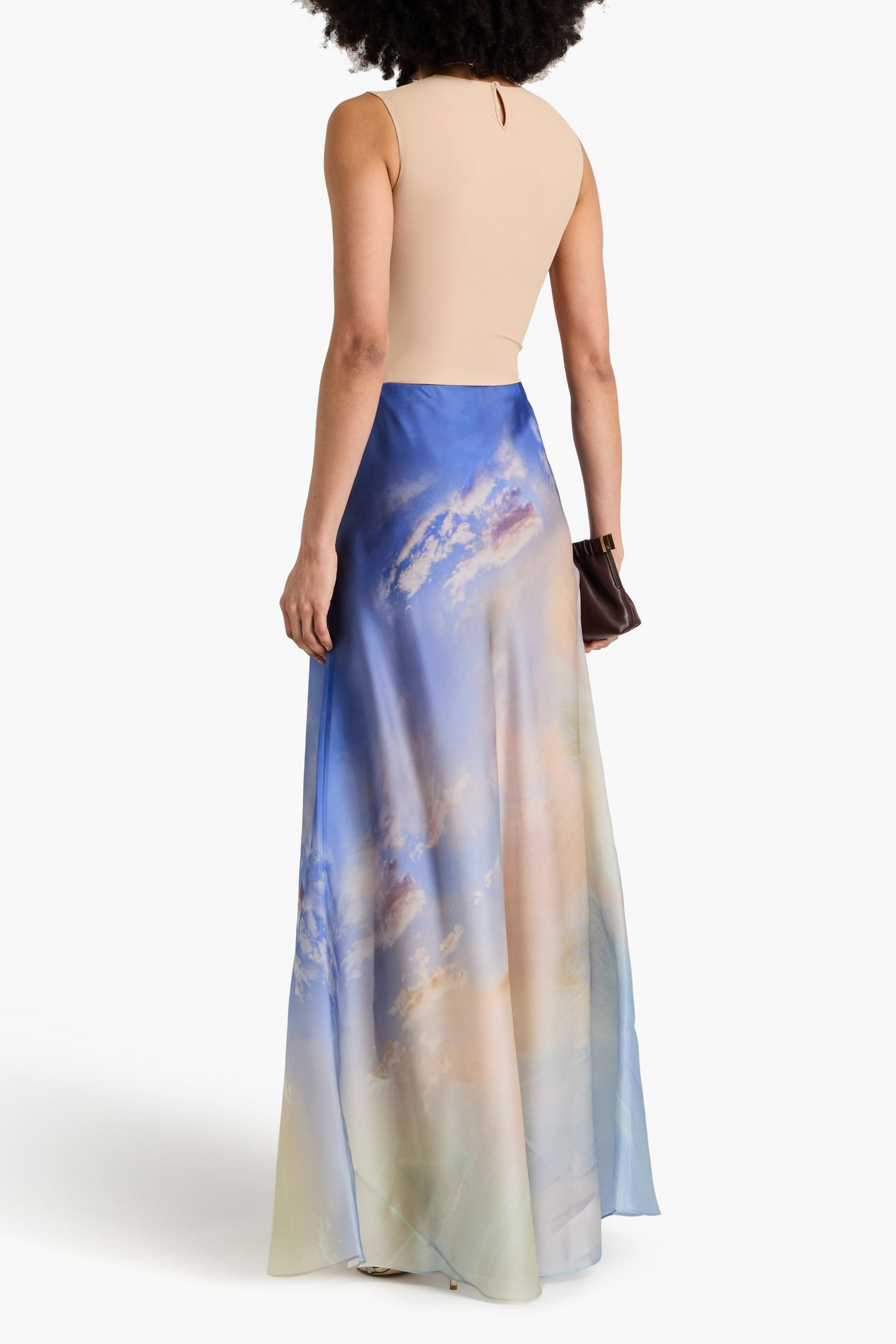 Zimmermann Printed silk-organza maxi skirt
