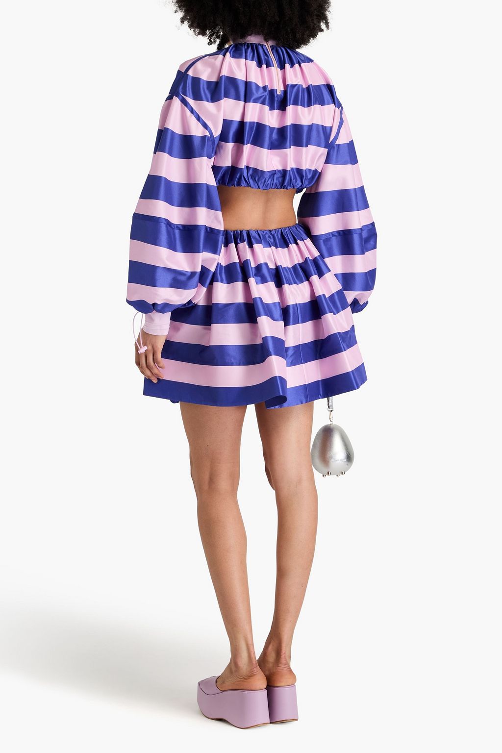 ZIMMERMANN Striped silk mini skirt