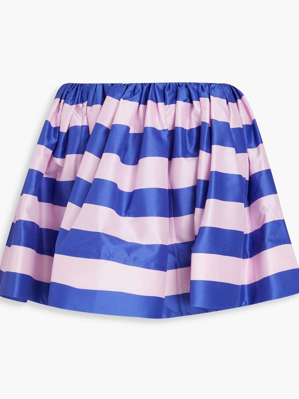 striped silk mini skirt
