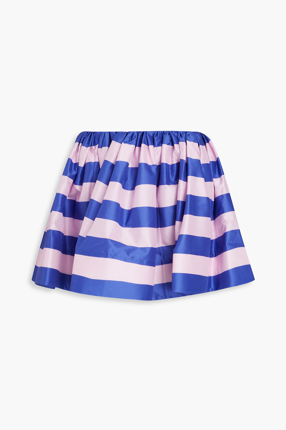 Striped silk mini skirt