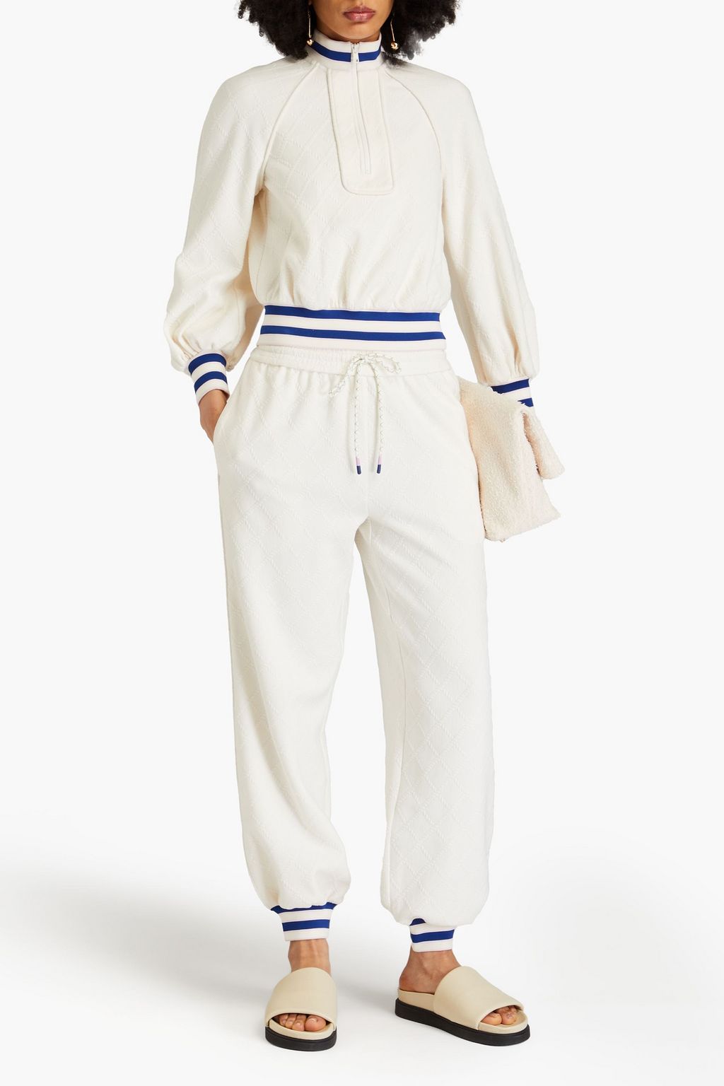 ZIMMERMANN Striped jacquard-knit half-zip sweatshirt