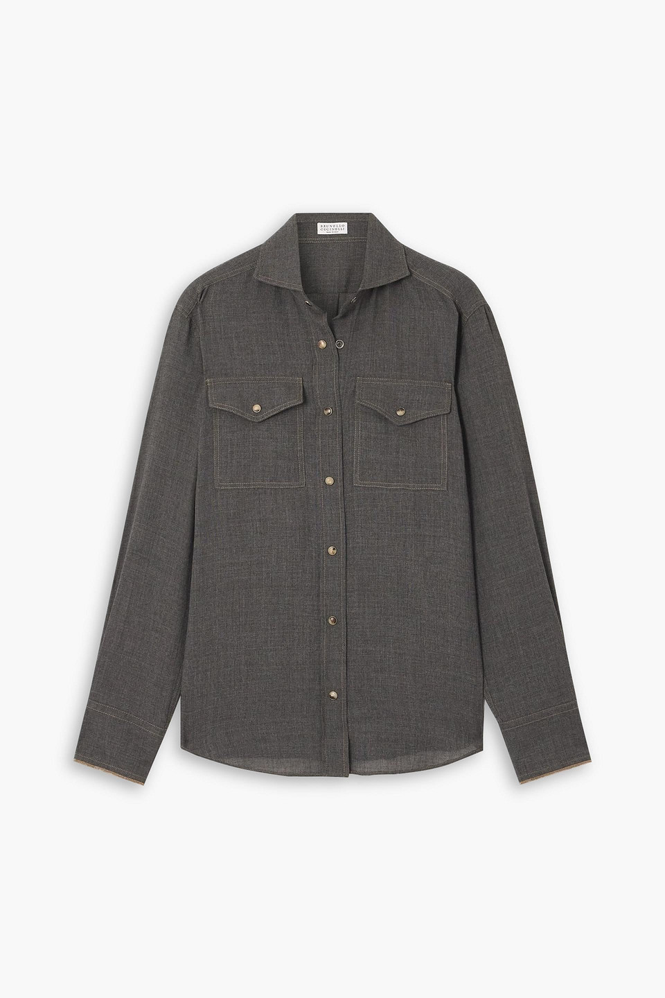 Brunello Cucinelli Wool Shirt In Gray