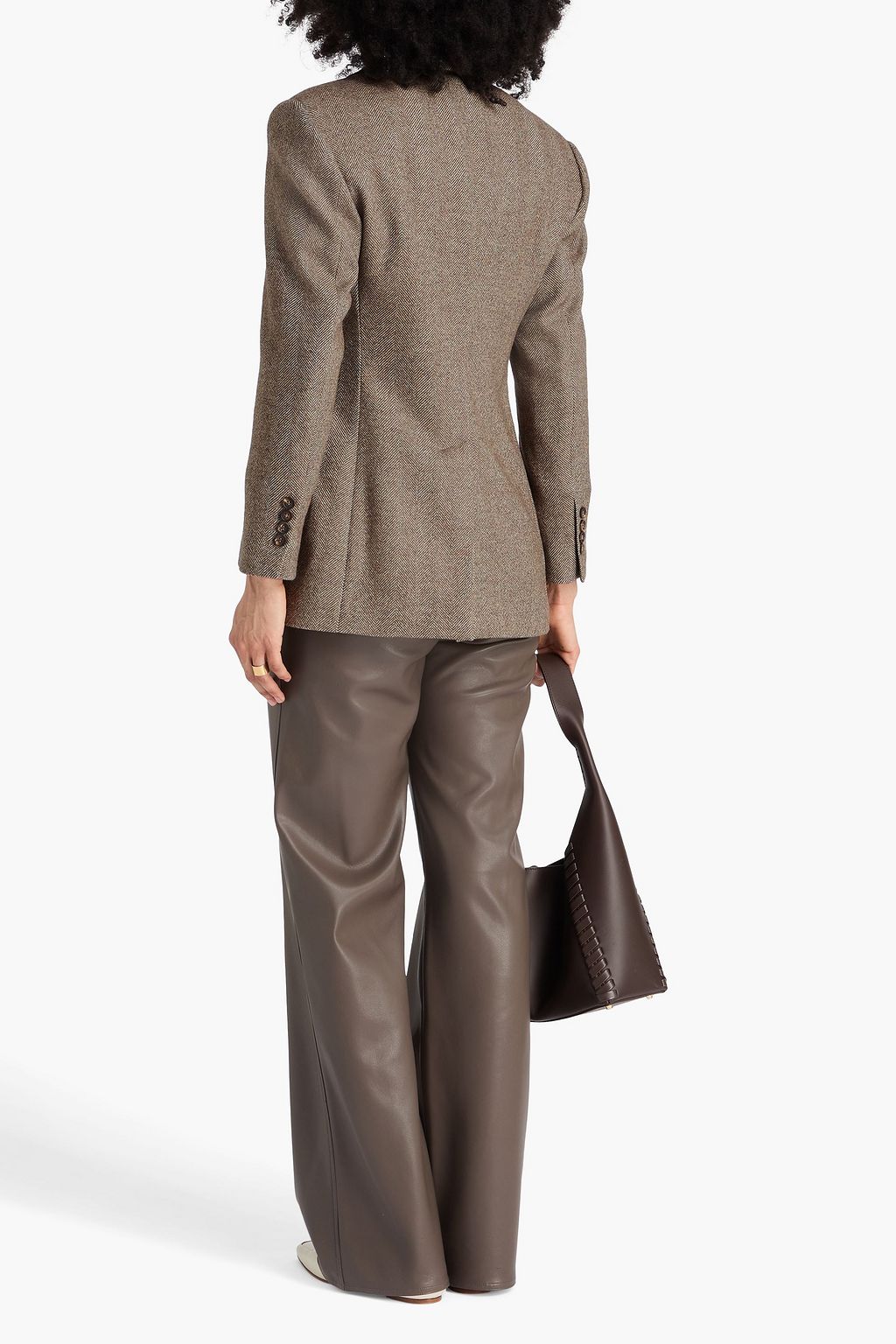 BRUNELLO CUCINELLI ウール混フェルト ダブルブレストブレザー ヘリンボーン