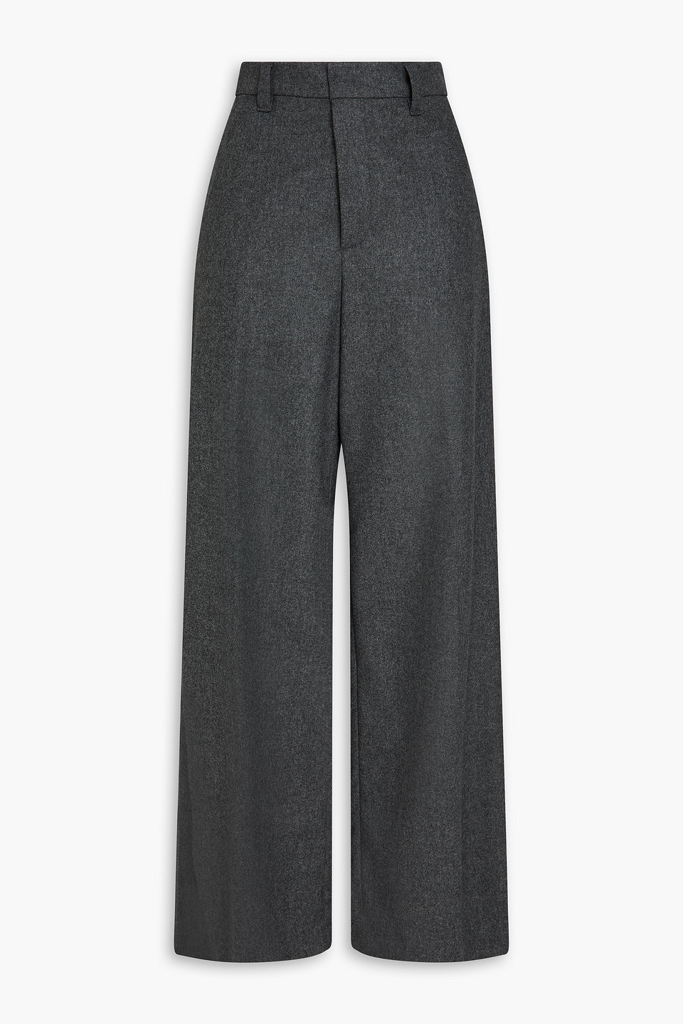 Brunello Cucinelli Wool And Cashmere-blend Wide-leg Trousers In Grey