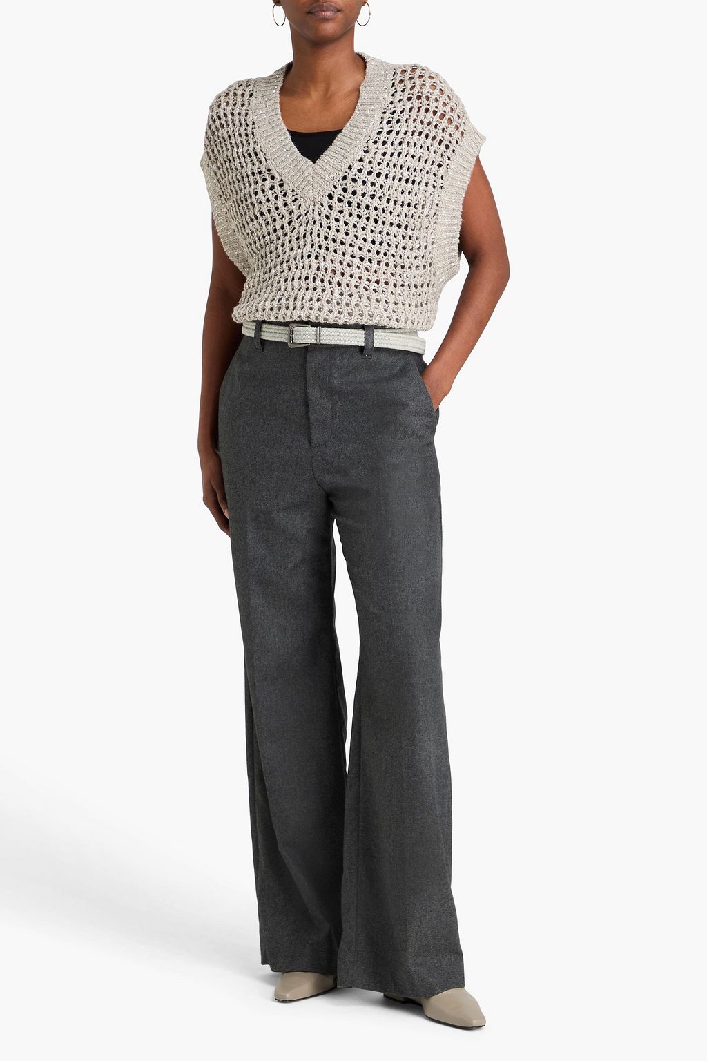 BRUNELLO CUCINELLI Hose mit weitem Bein aus einer Woll-Kaschmirmischung