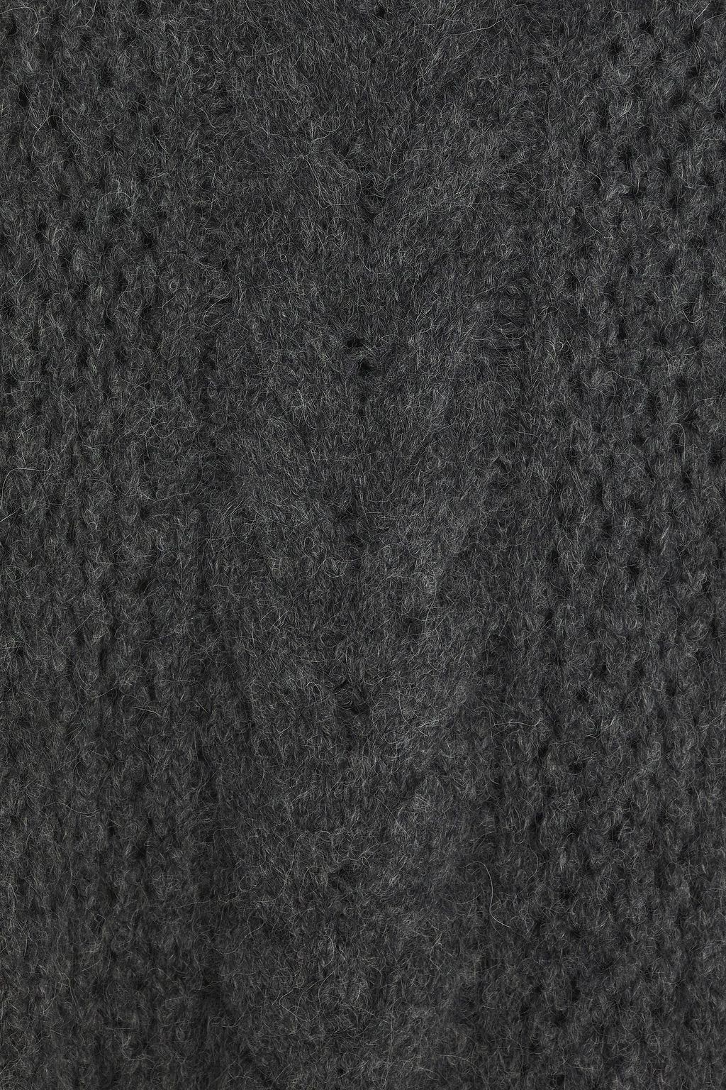 BRUNELLO CUCINELLI Bead-embellished cable-knit alpaca-blend sweater