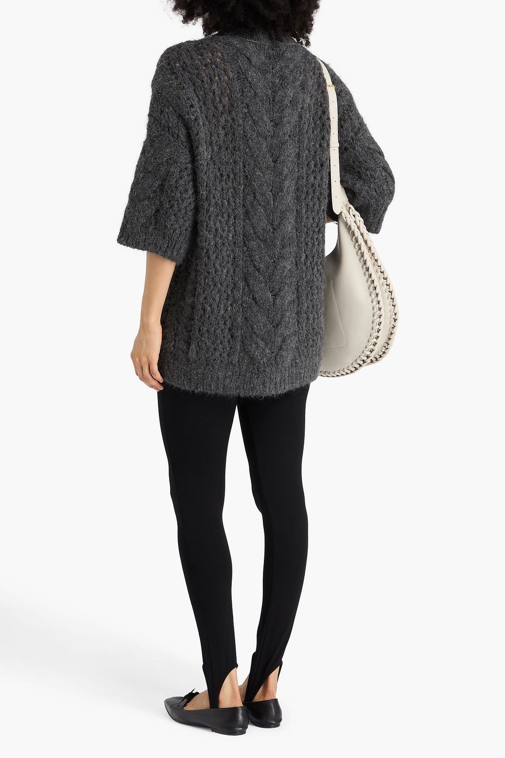 BRUNELLO CUCINELLI Bead-embellished cable-knit alpaca-blend sweater