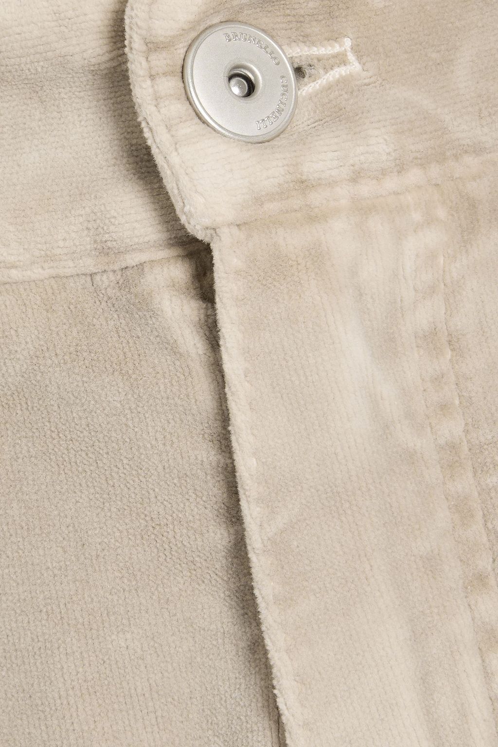 BRUNELLO CUCINELLI Bead-embellished cotton-velvet straight-leg pants