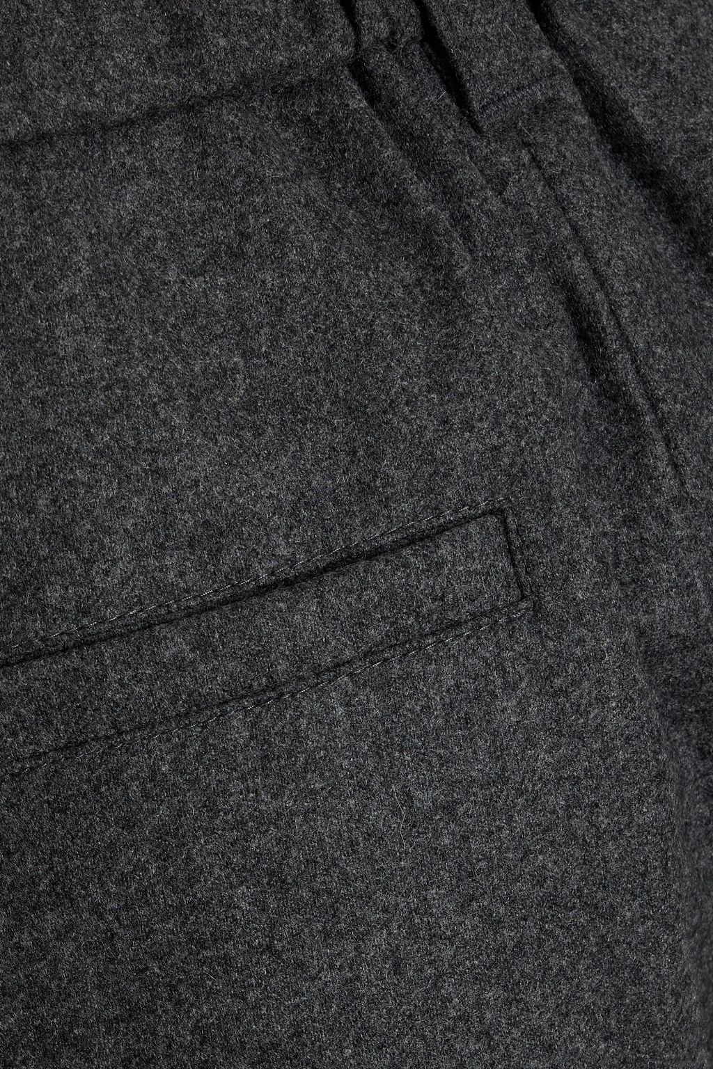 BRUNELLO CUCINELLI Wool and cashmere-blend flannel tapered pants