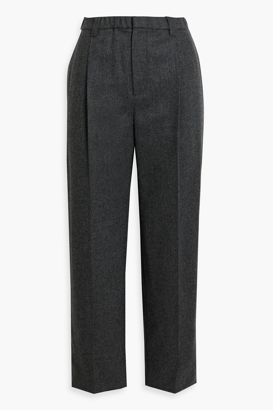 Brunello Cucinelli Wool And Cashmere-blend Flannel Tapered Pants In Gray