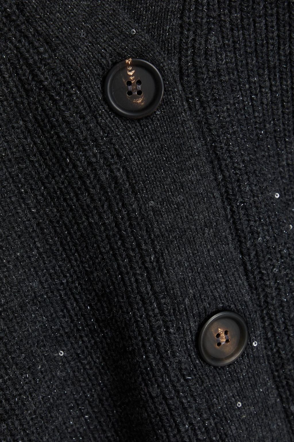 BRUNELLO CUCINELLI Sequin-embellished metallic ribbed-knit cardigan