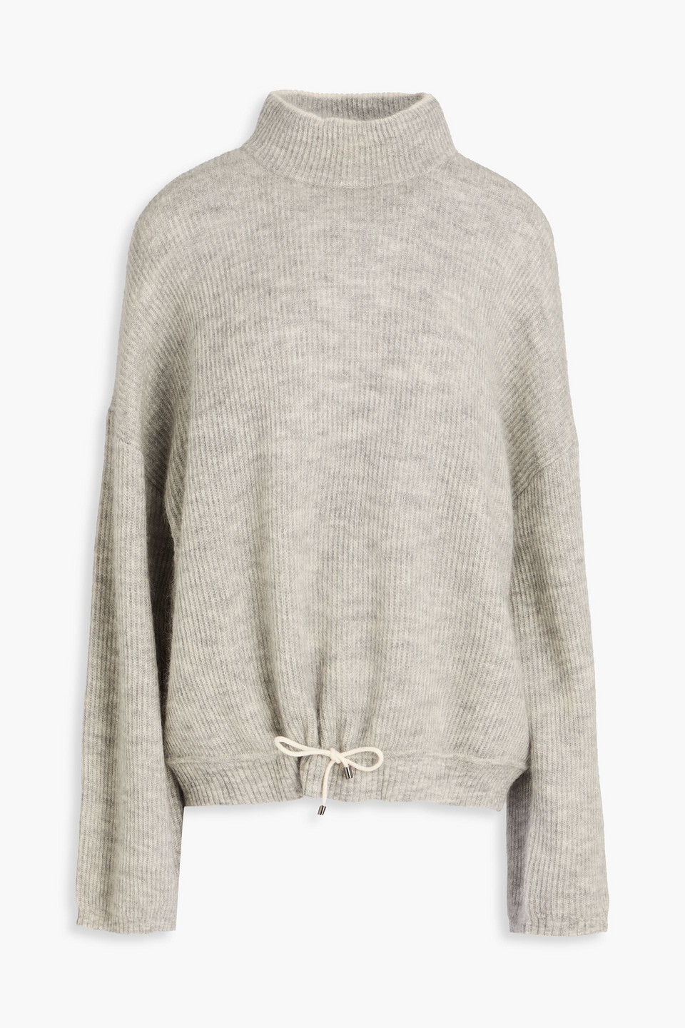 Brunello Cucinelli Ribbed Mohair-blend Turtleneck Sweater In Gray