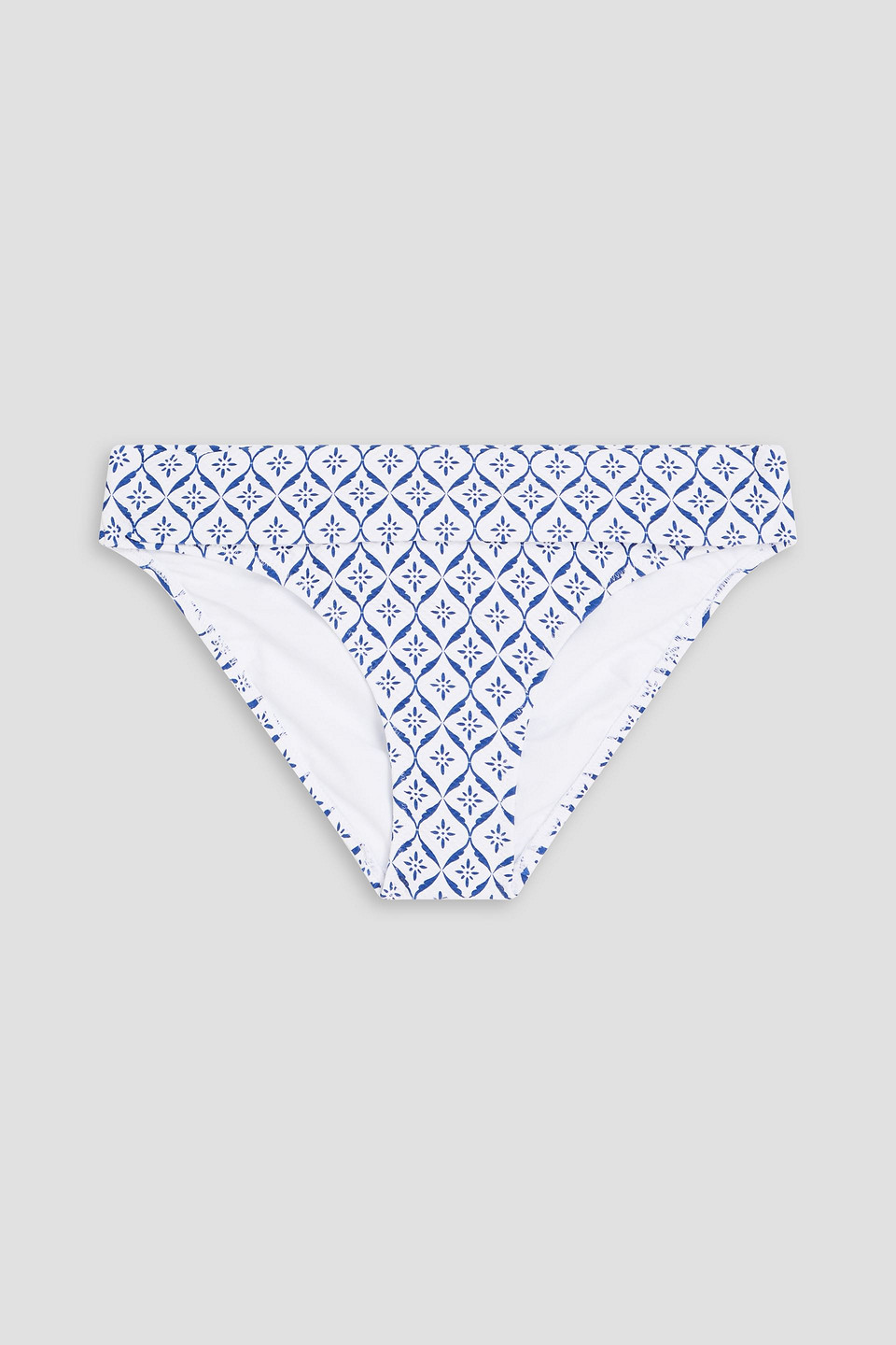Heidi Klein Capri Printed Mid-rise Bikini Briefs In White