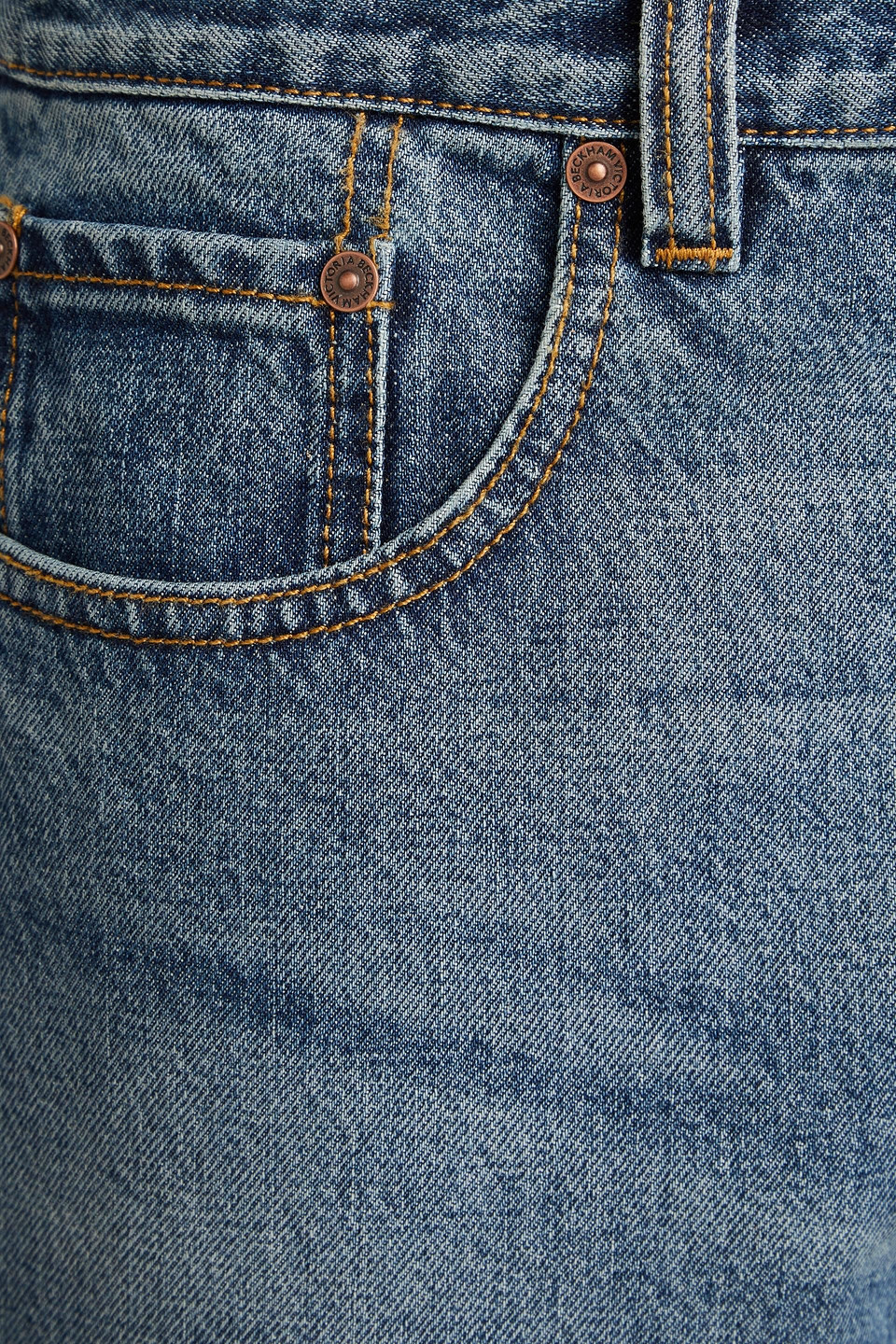 VICTORIA BECKHAM FADED MID-RISE KICK-FLARE JEANS