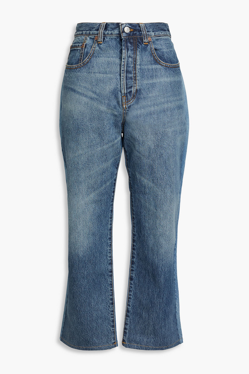 Victoria Beckham Mid-rise Straight-leg Jeans In Mid Denim