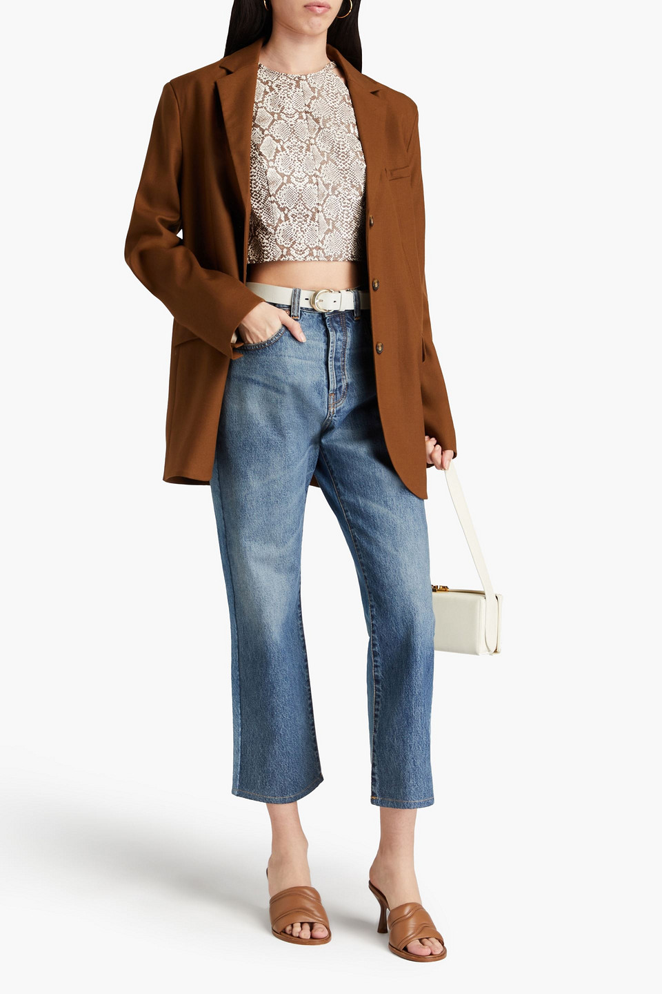 Shop Victoria Beckham Mid-rise Straight-leg Jeans In Mid Denim