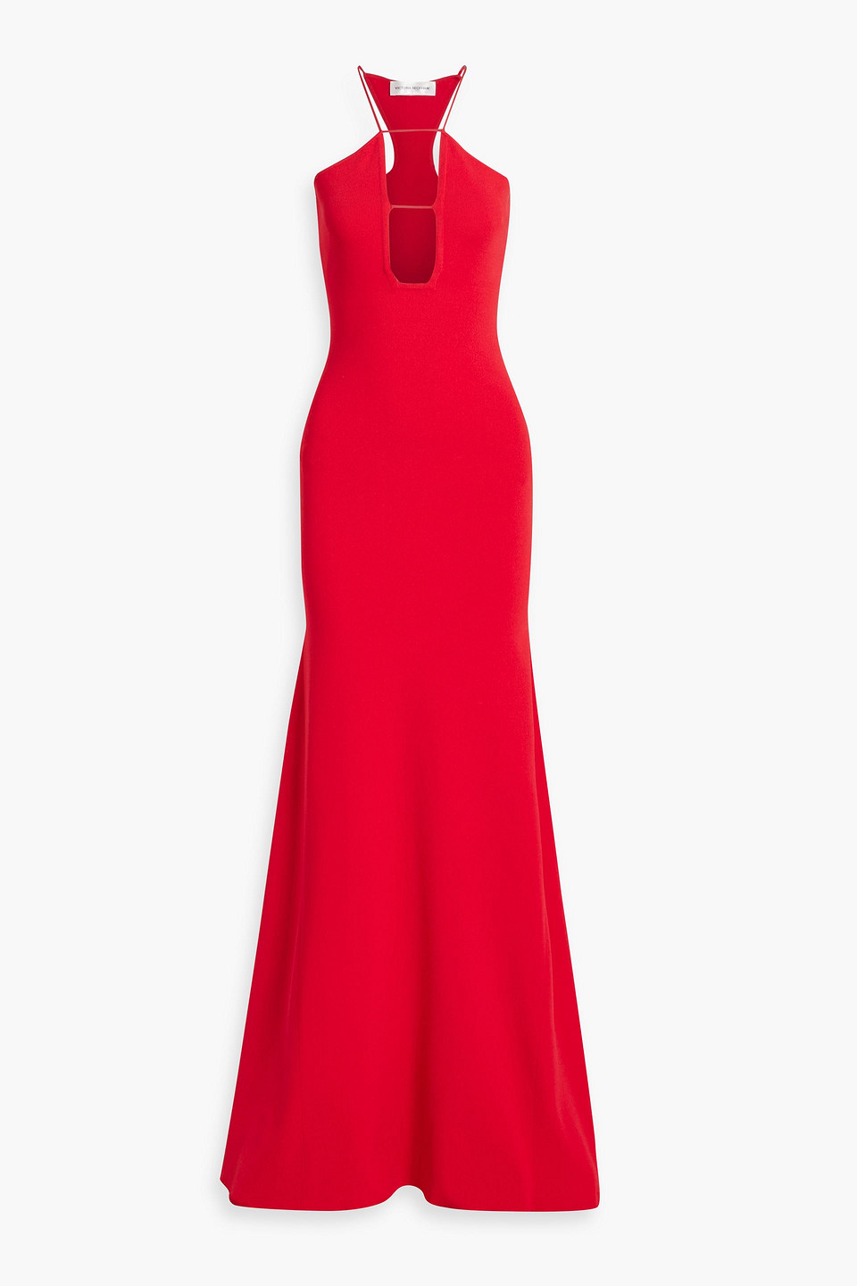 Victoria Beckham Cutout Crepe Gown In Red