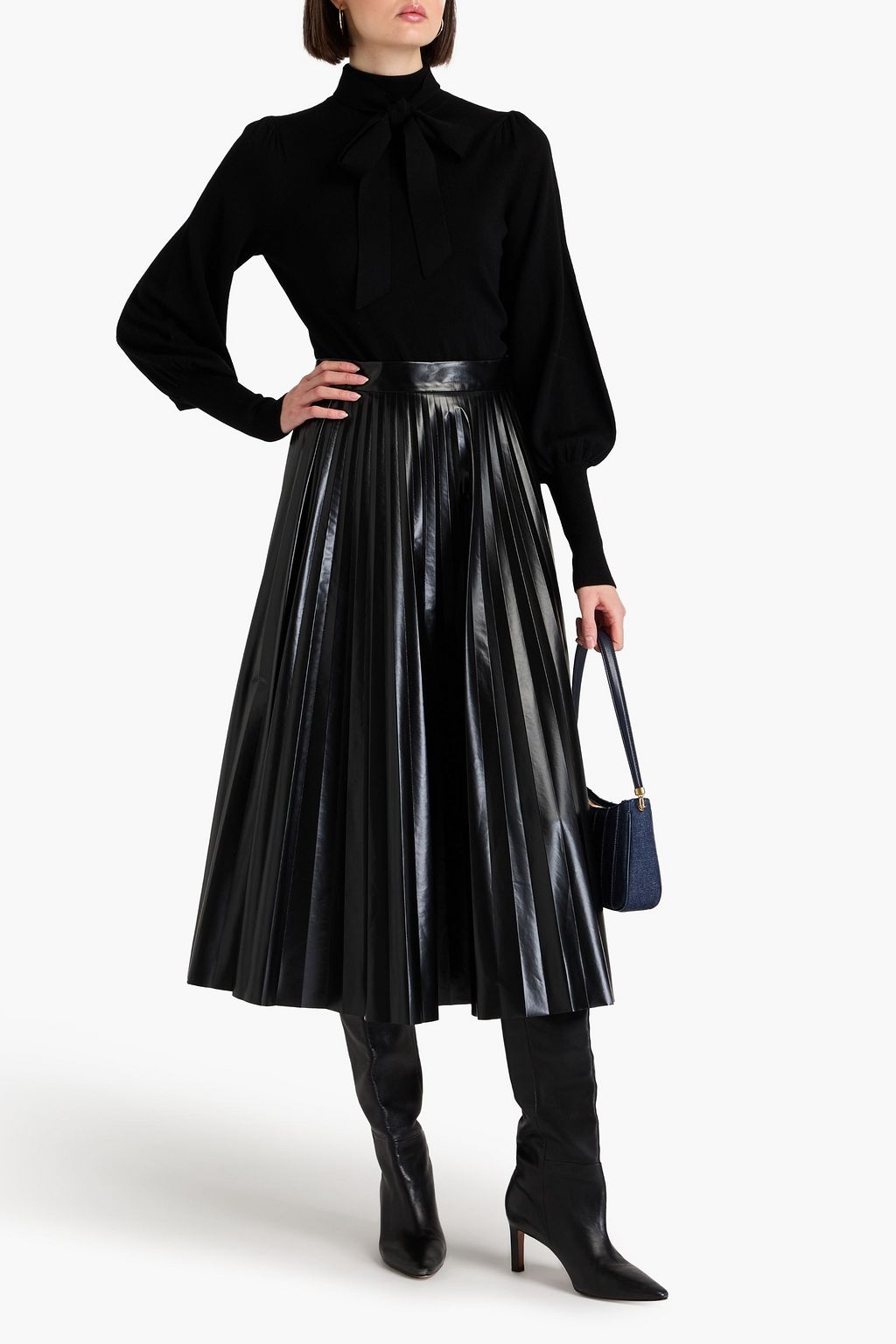 ZIMMERMANN Pussy bow merino wool turtleneck sweater