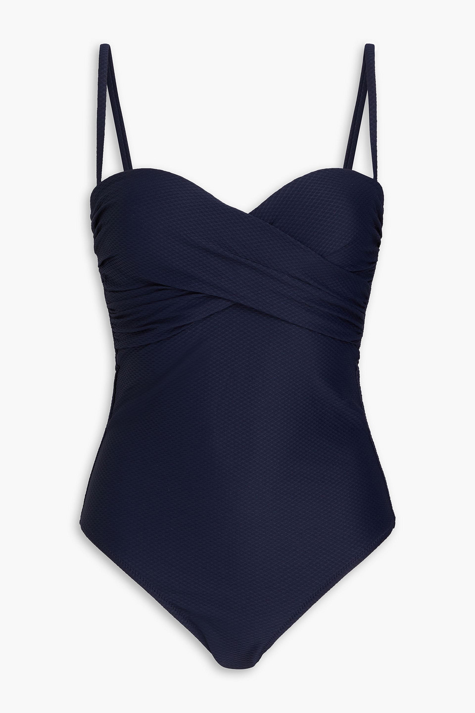 Corsica stretch-piqué bandeau swimsuit