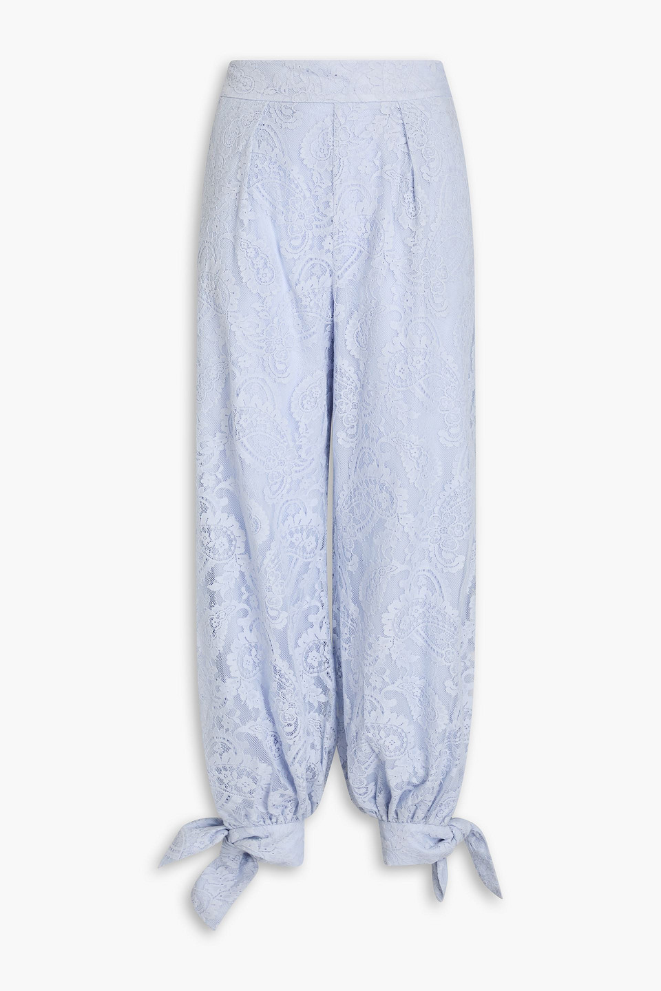 Zimmermann Cotton-blend Corded Lace Tapered Pants In Sky Blue