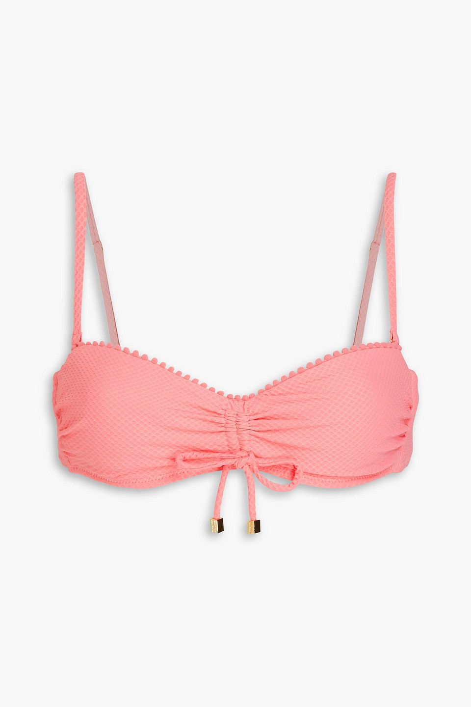 Stretch-piqué underwired bikini top