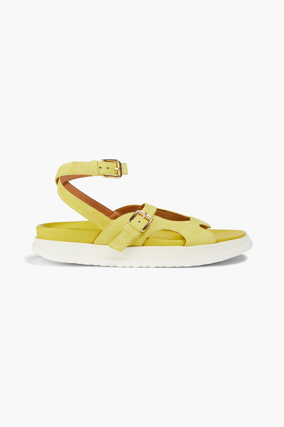 Zimmermann Suede Sandals In Chartreuse