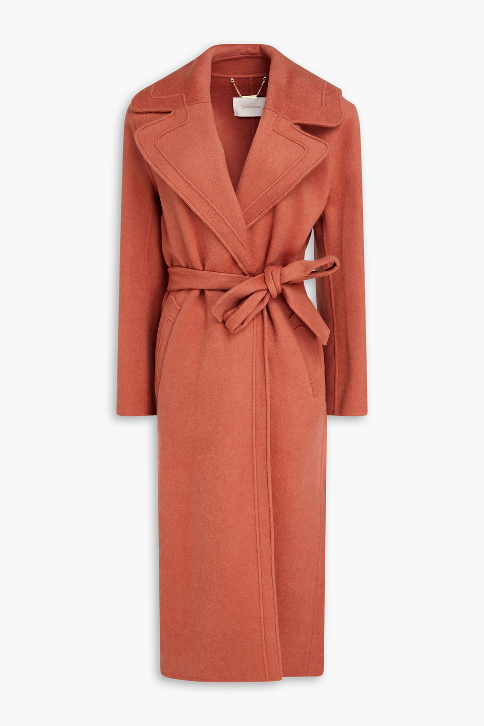 Zimmermann Wool-blend Felt Coat In Tan
