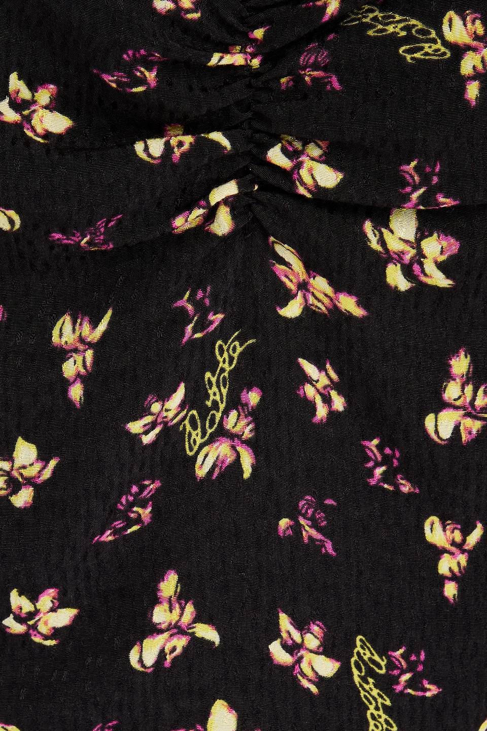 Rotate Birger Christensen Tiered Floral-print Jacquard Mini Dress In Black