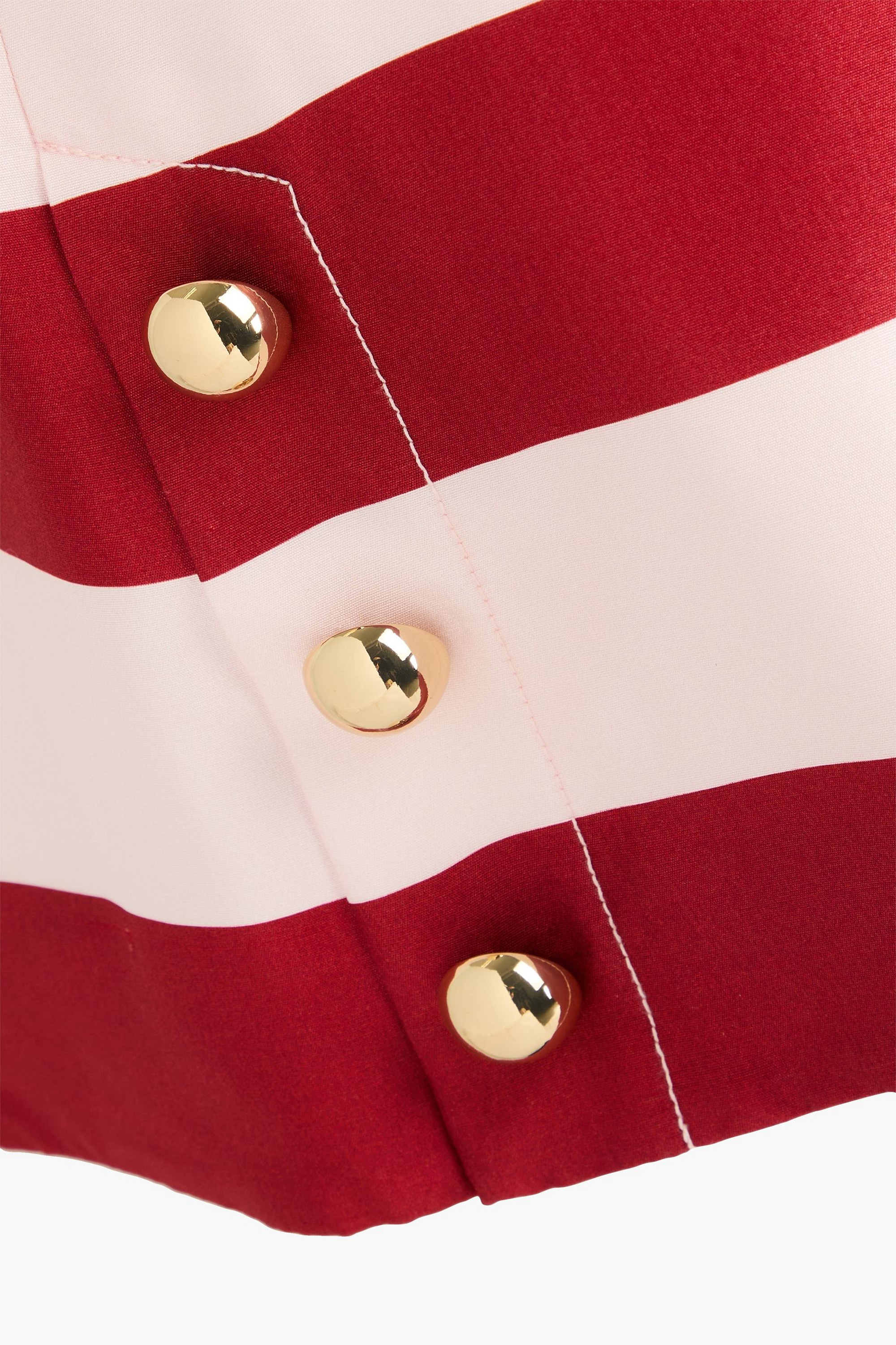 Zimmermann Belted striped silk-satin shorts