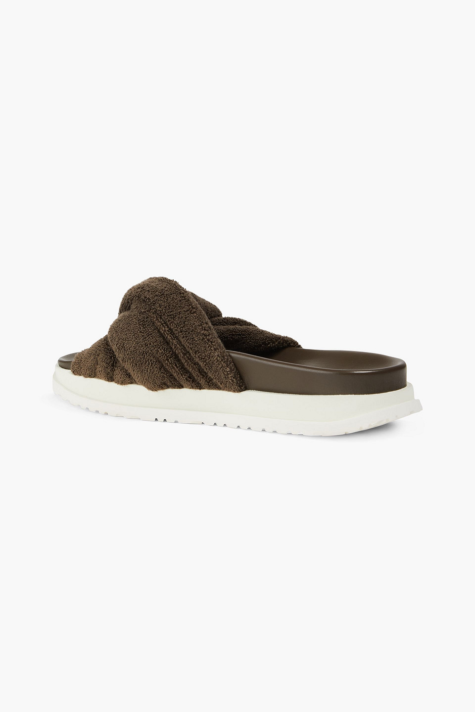 Shop Zimmermann Twisted Terry Slides In Chocolate