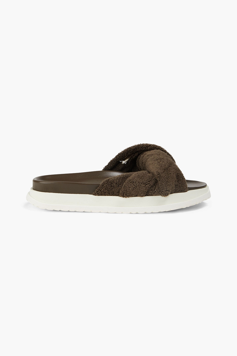 Zimmermann Twisted Terry Slides In Chocolate