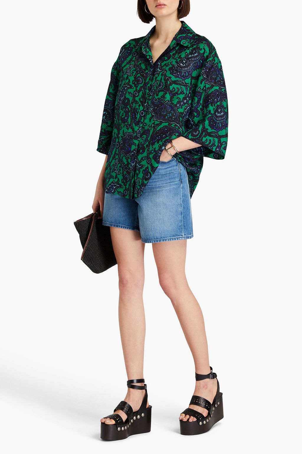 ZIMMERMANN Hemd aus Seidensatin mit Paisley-Print