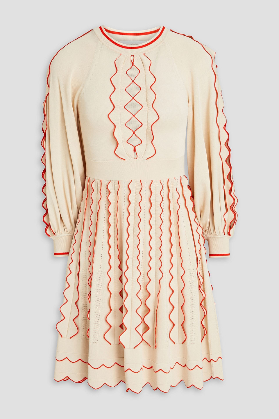 Zimmermann Cutout Pointelle-knit Mini Dress In Cream