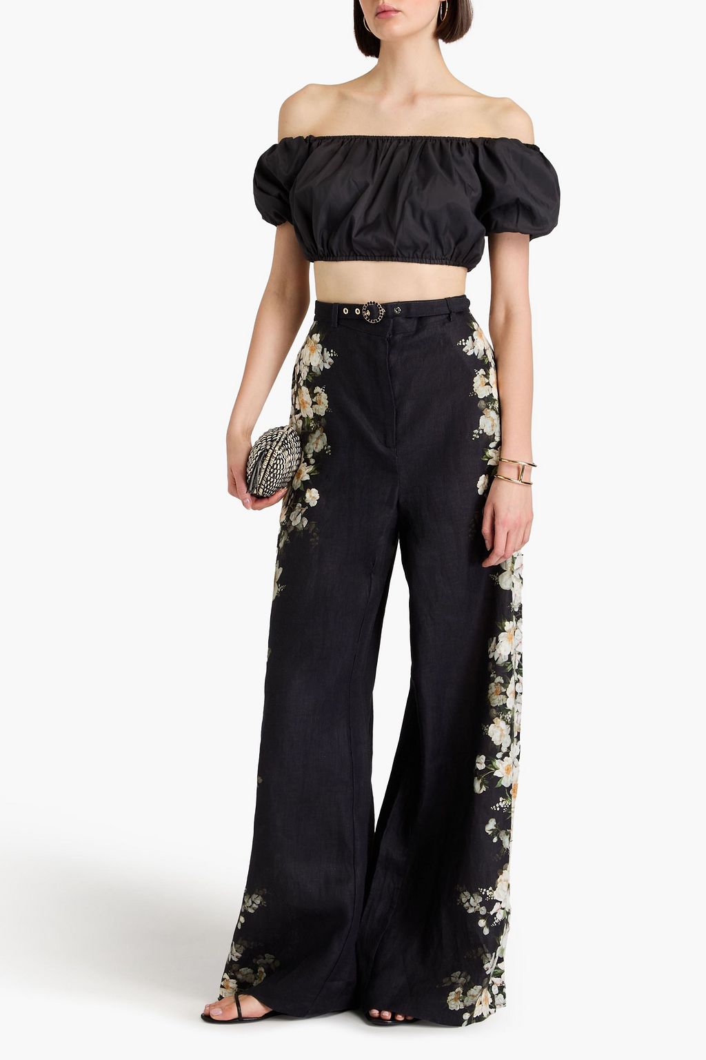 ZIMMERMANN Floral-print linen wide-leg pants