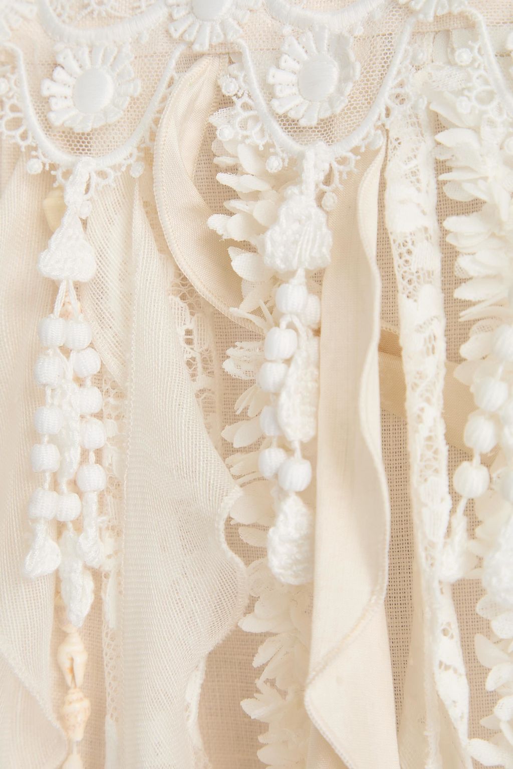 ZIMMERMANN Hemdkleid in Minilänge aus Leinen mit Verzierung