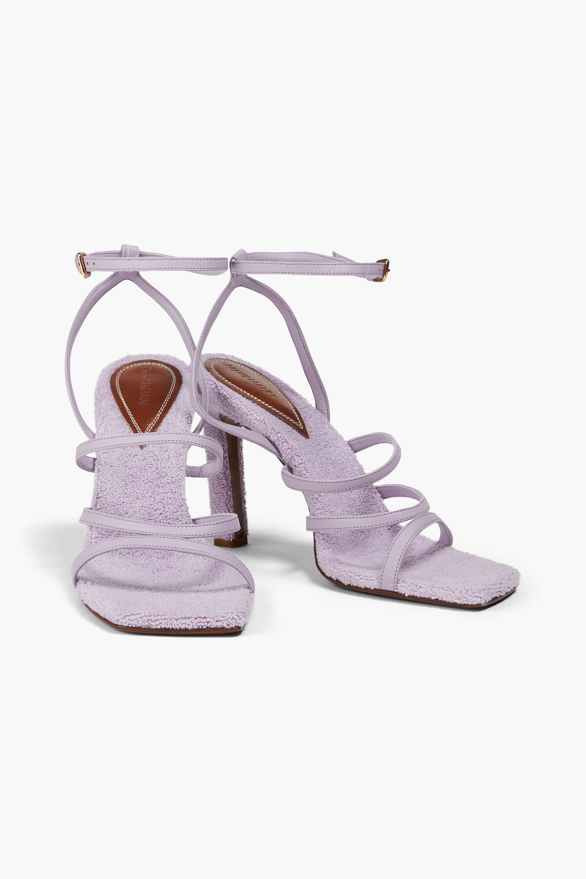 Zimmermann Leather and terry sandals thumbnail