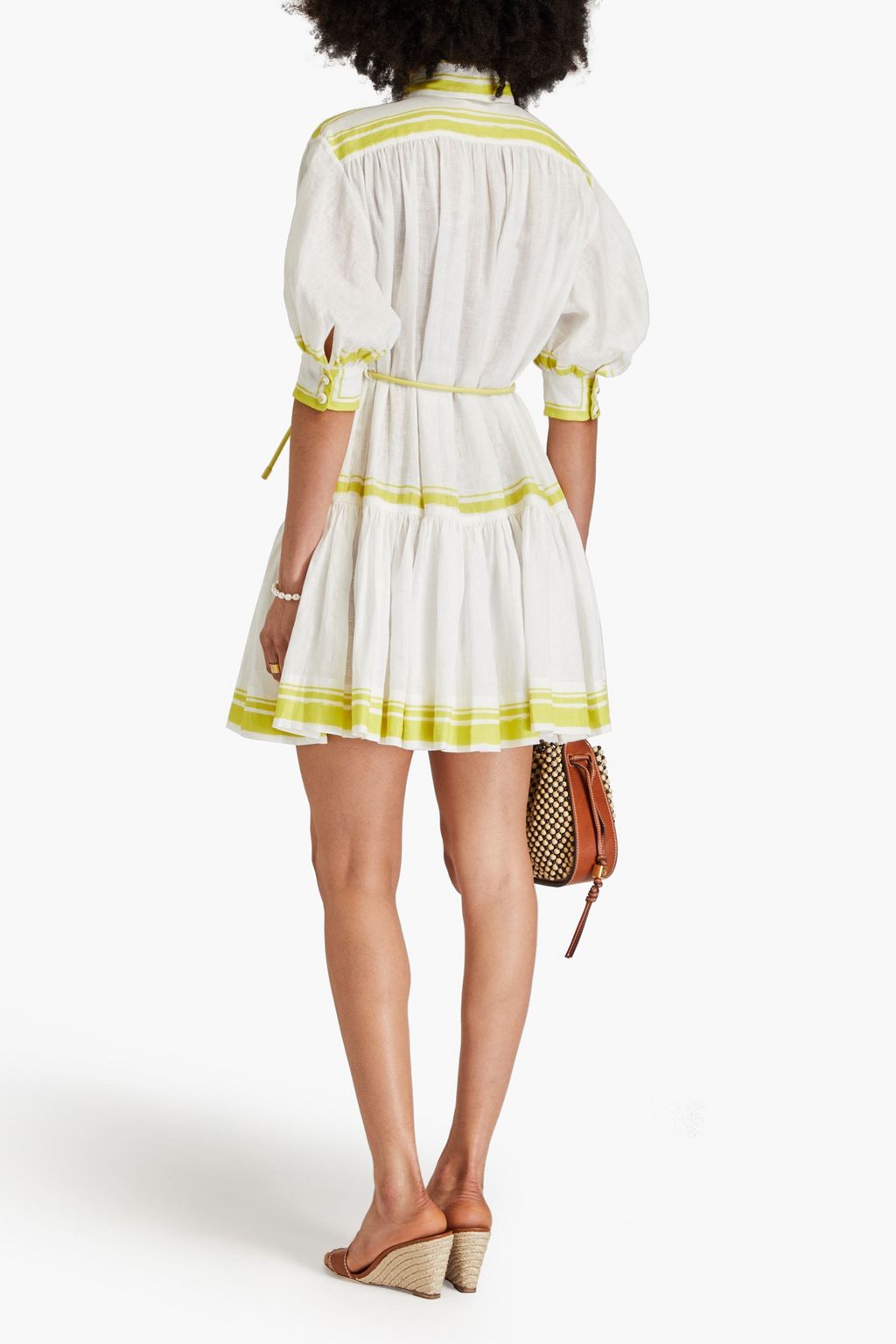 ZIMMERMANN Striped linen mini shirt dress