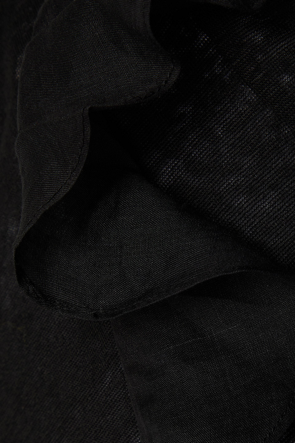 Zimmermann Ruffled Linen And Cotton-blend Jersey Top In Black