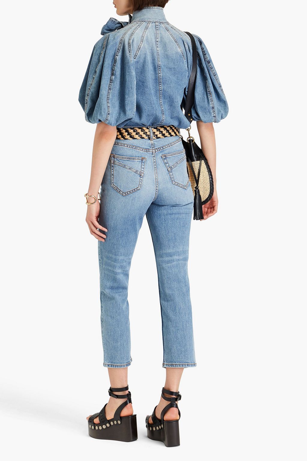 ZIMMERMANN Oberteil aus Denim mit Schluppe