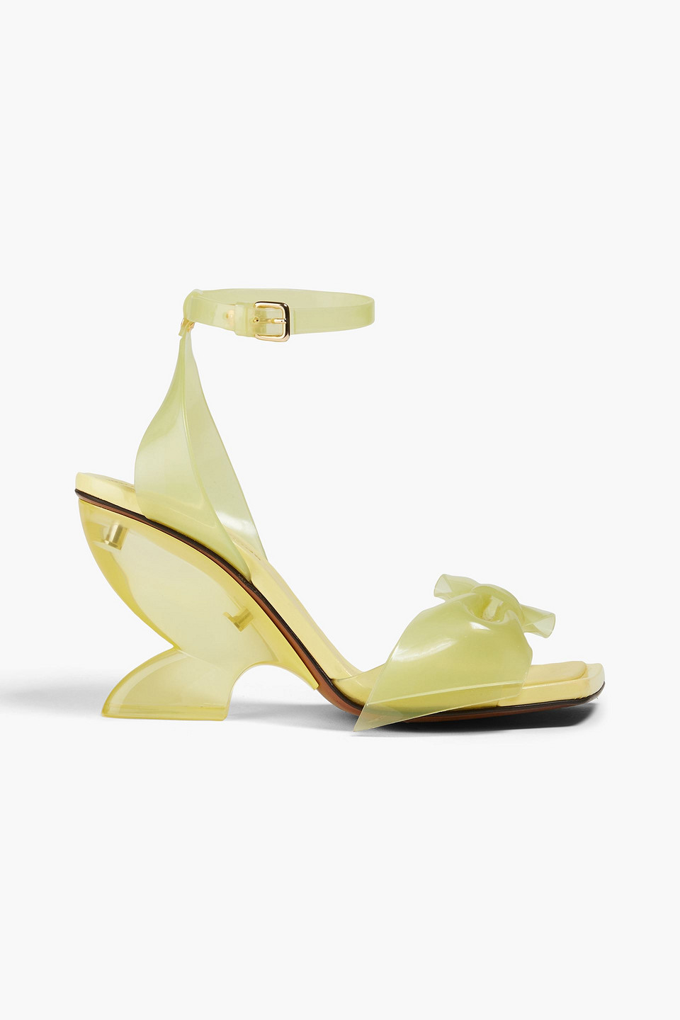 Zimmermann Jelly Bow 85 Pvc Wedge Sandals In Lime Green