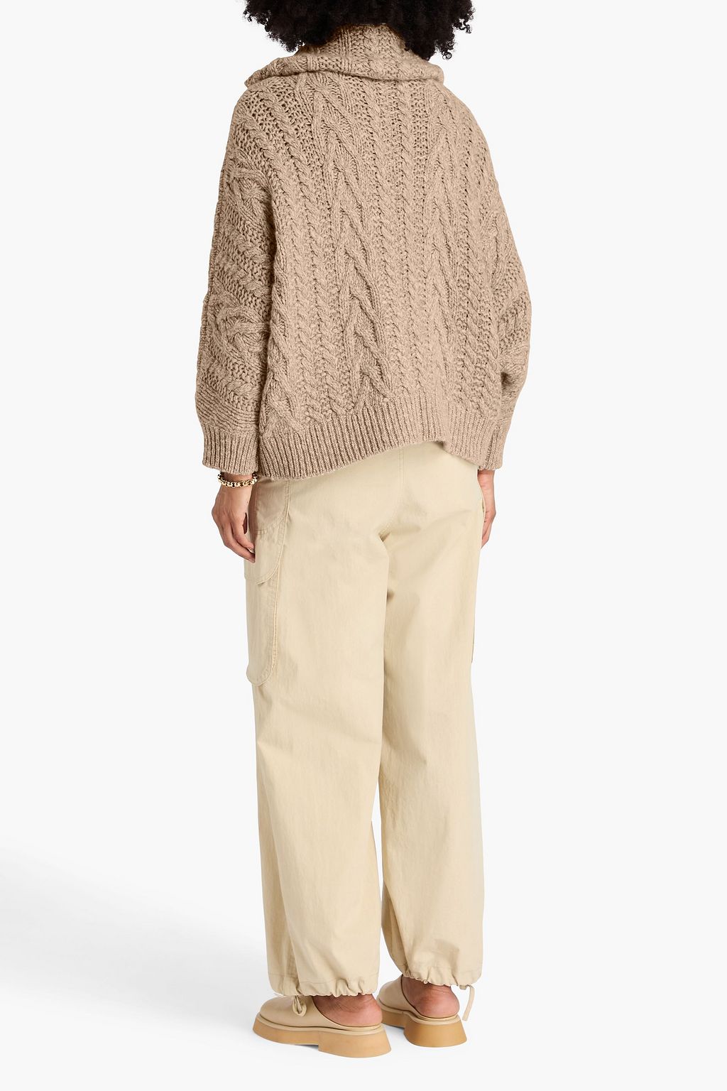 BRUNELLO CUCINELLI ケーブルニット ウール&カシミヤ混 カーディガン ビーズ付き