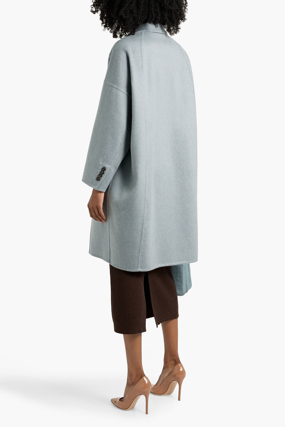 Brunello Cucinelli Double-breasted Cashmere-felt Coat In Blue