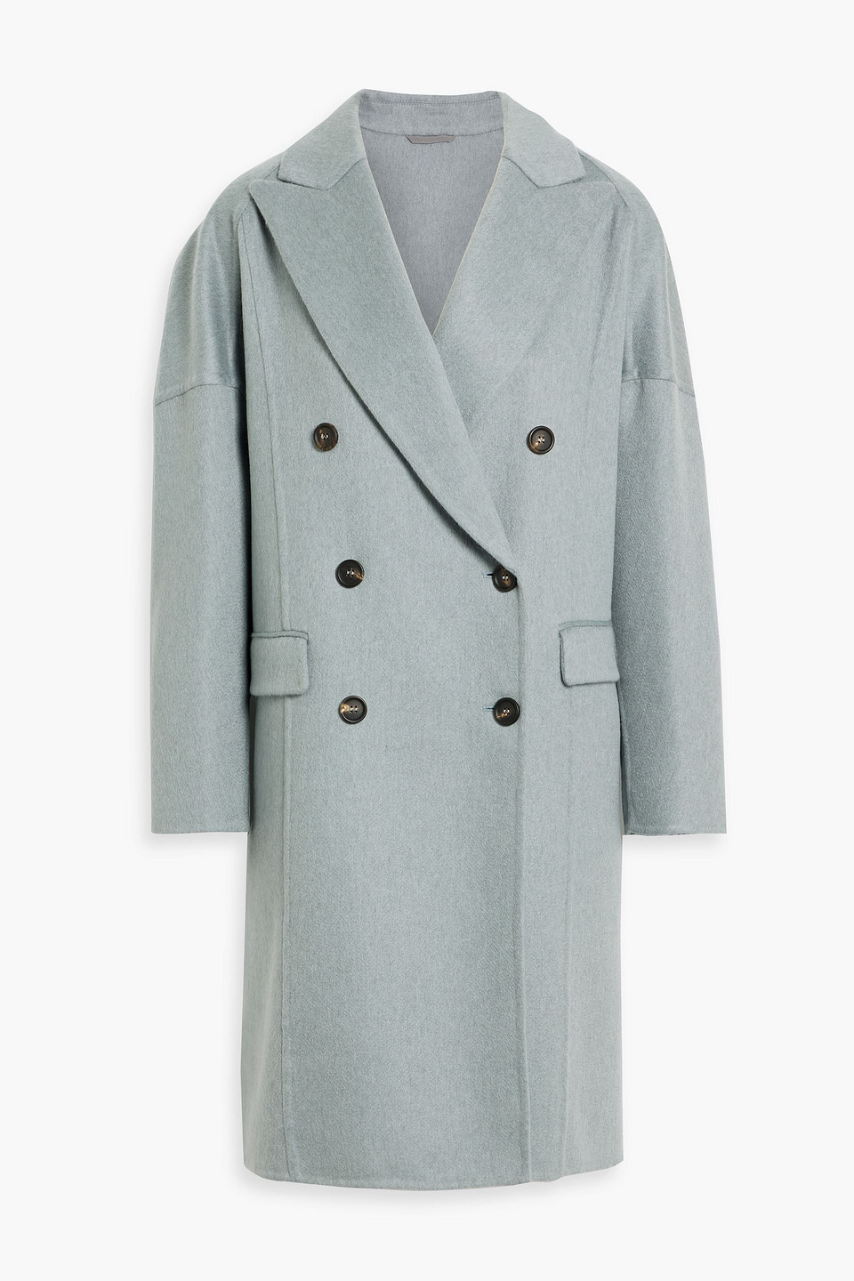 Brunello Cucinelli Double-breasted Cashmere-felt Coat In Blue