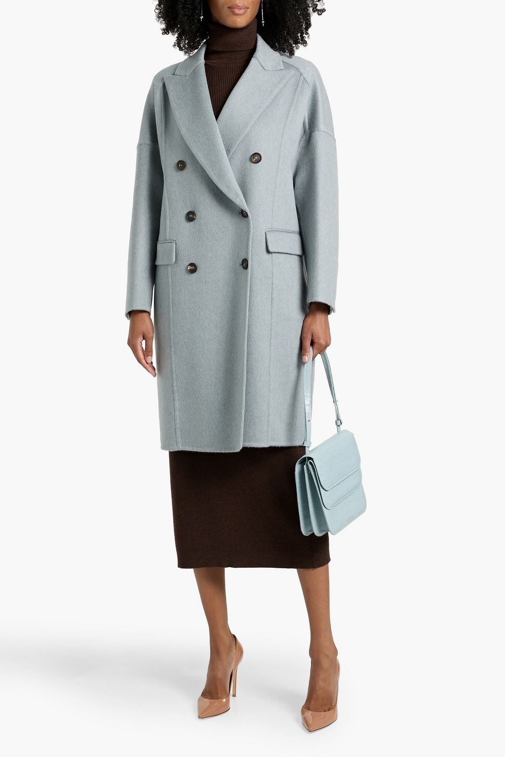 BRUNELLO CUCINELLI Double-breasted cashmere-felt coat