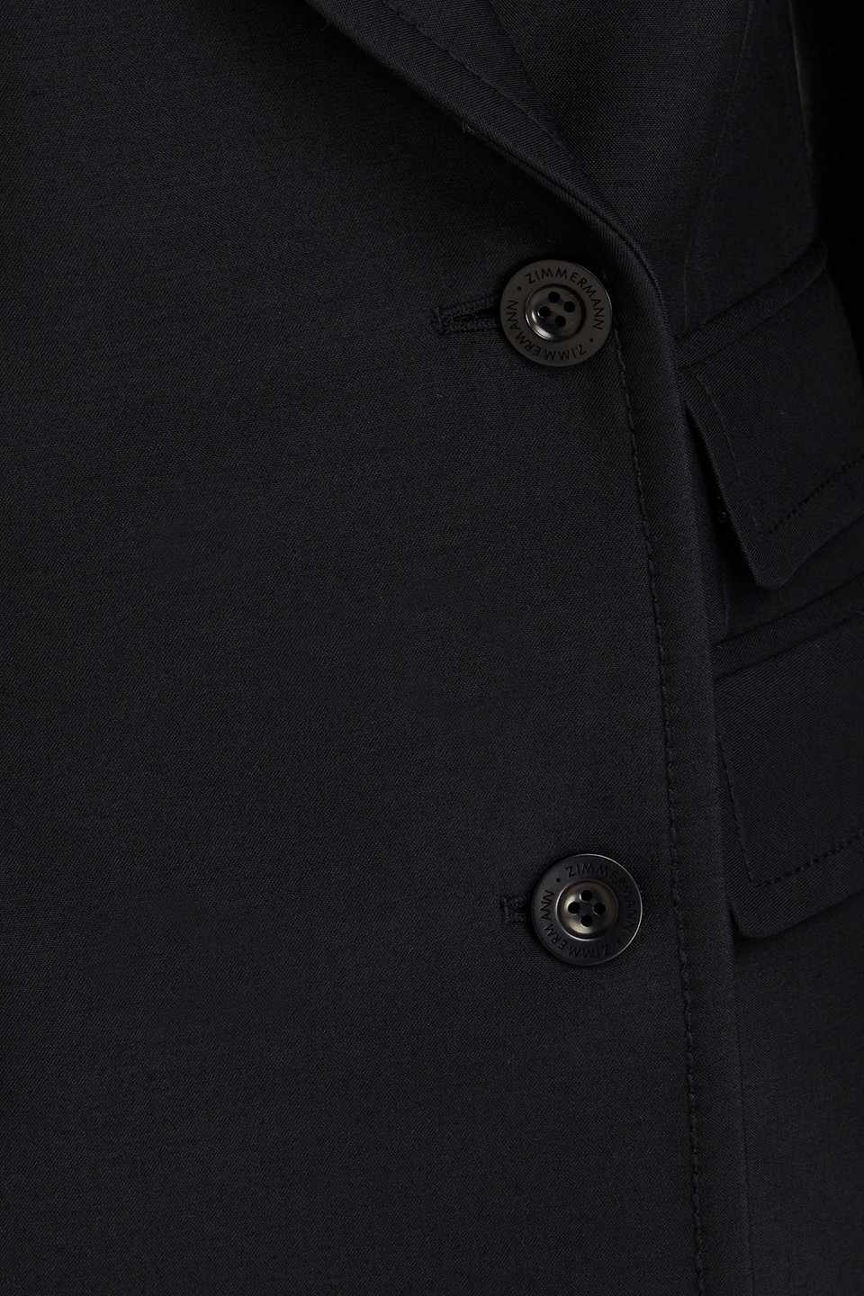 Zimmermann Double-breasted Wool-blend Blazer In Black