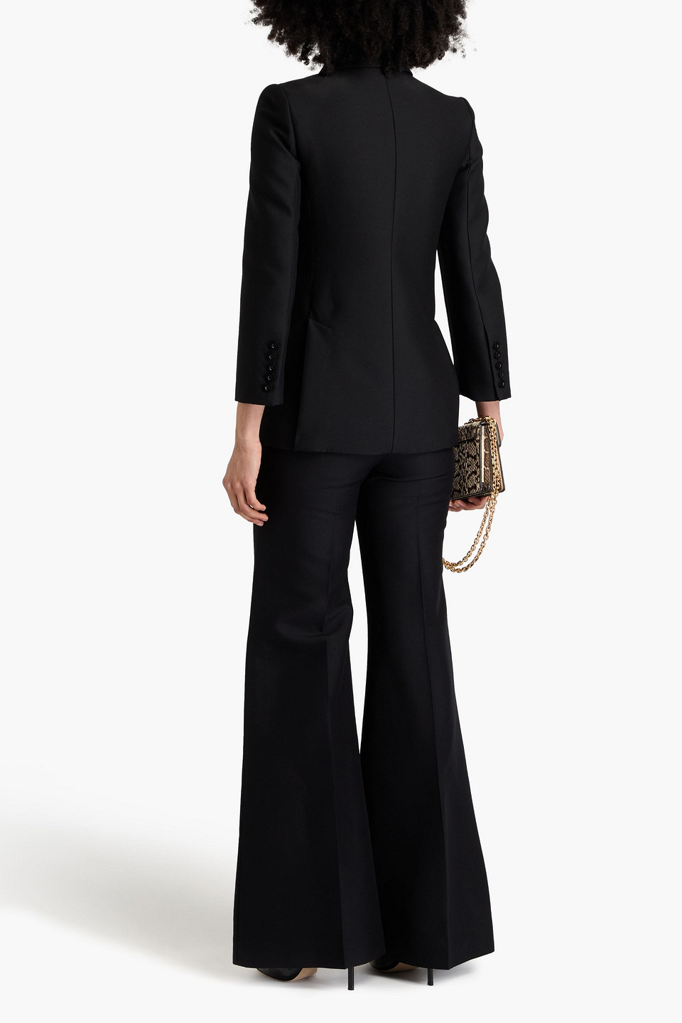 Zimmermann Double-breasted Wool-blend Blazer In Black
