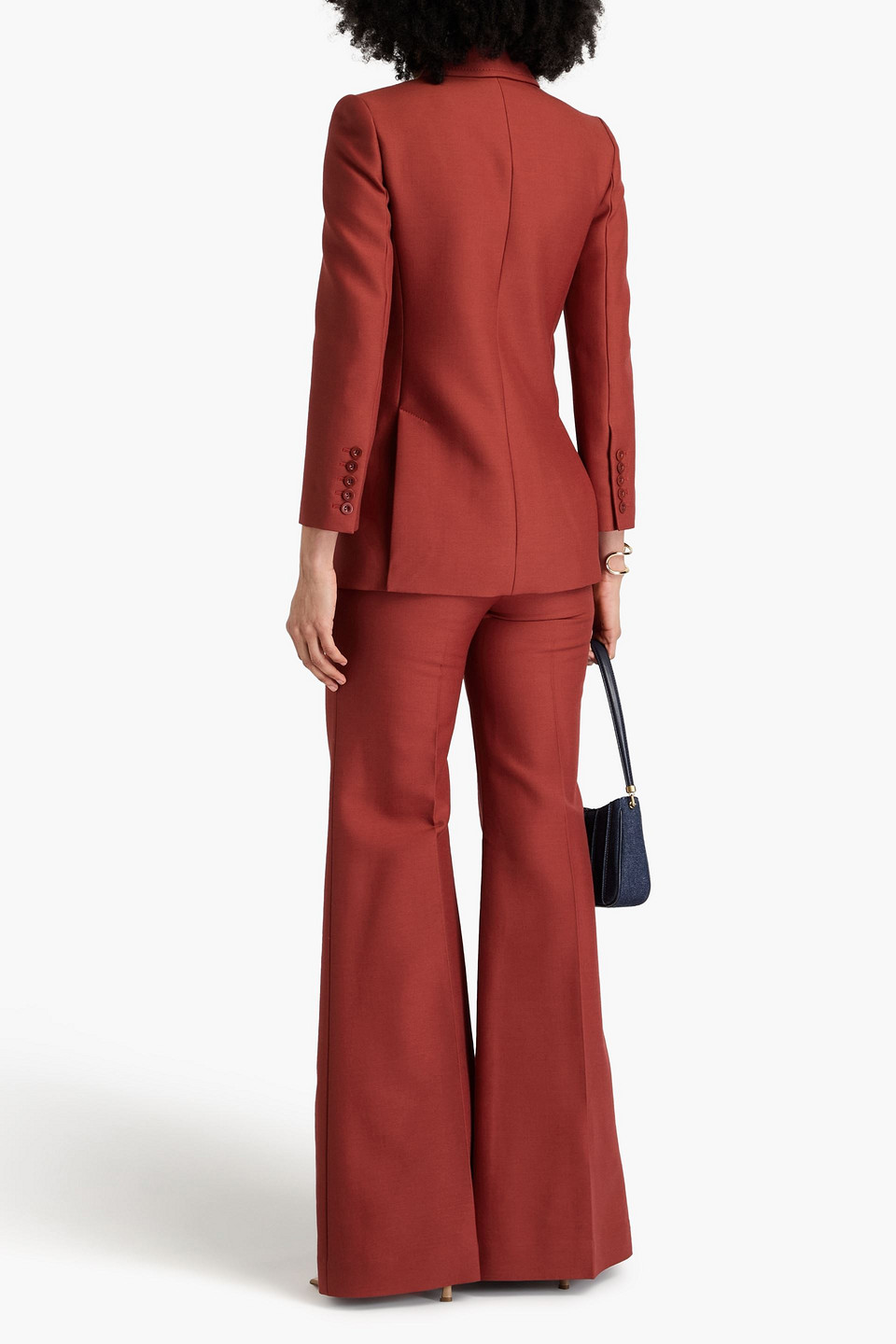 Zimmermann Double-breasted Wool-blend Blazer In Brick