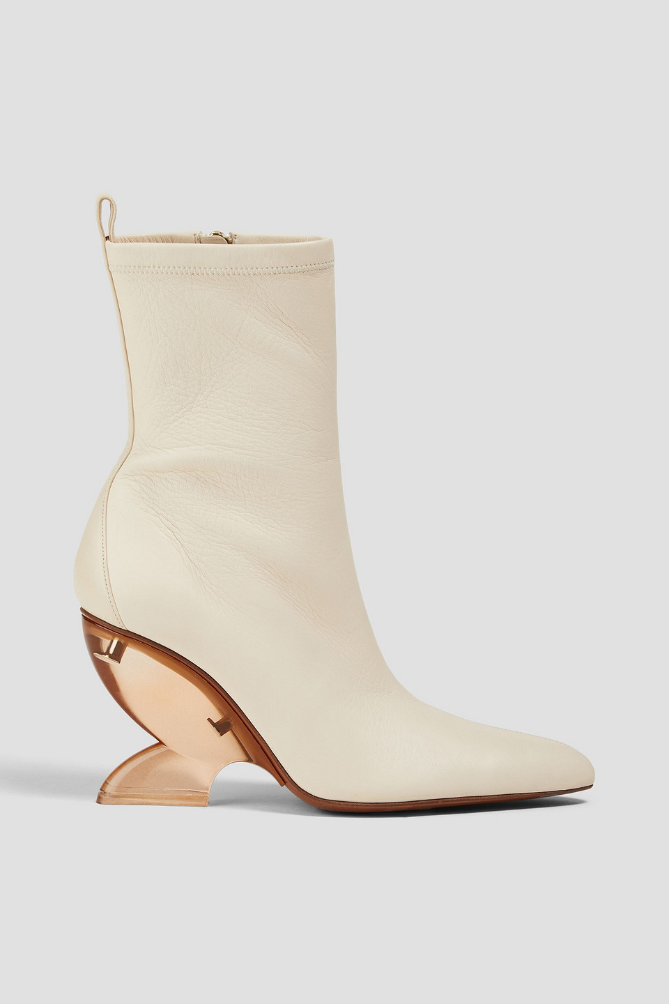 Zimmermann Leather Ankle Boots In Ivory